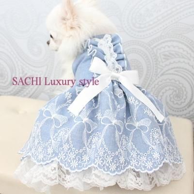 犬服 ハンドメイド スタイリッシュドレス 紺