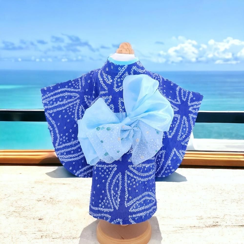 【ともちん】ペット用浴衣　有松絞り　高級浴衣　サイズM 3905b5f20082425a223dc0b3848184