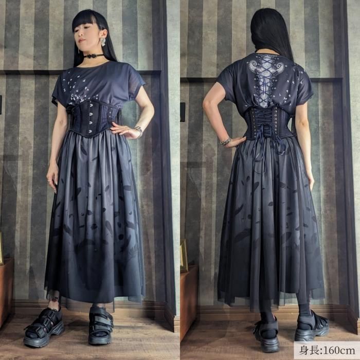 トロンプルイユTシャツワンピース ユニコーンフォレスト abilletage トロンプルイユTシャツワンピース（ユニコーンフォレスト