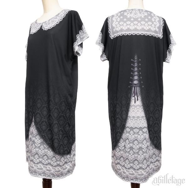 トロンプルイユTシャツワンピース（レースセーラー） - 【公式
