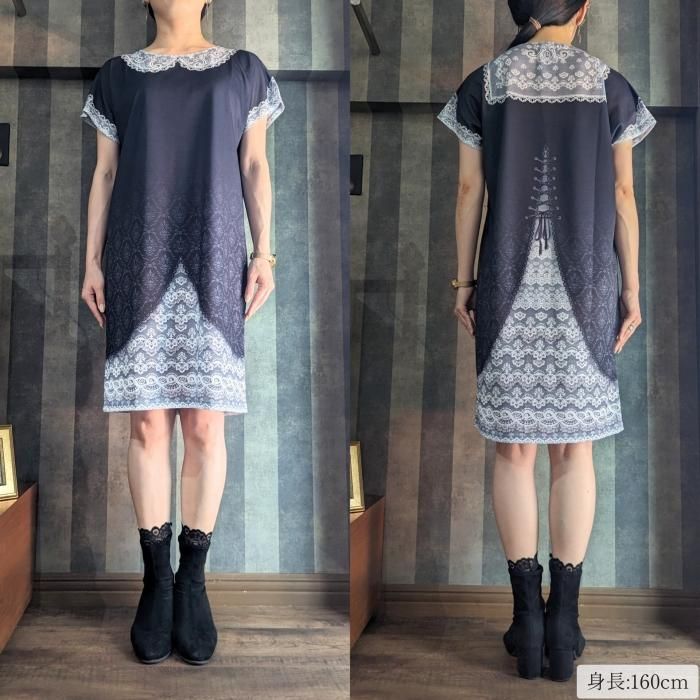 abilletage アビエタージュ Tシャツワンピース セーラー おまけつき トロンプルイユTシャツワンピース（レースセーラー） - 【公式