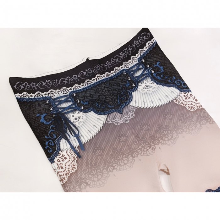 corset tights ORIENTAL -BLACK×NAVY- - 【公式】abilletage　アビエタージュ 　コルセット通販
