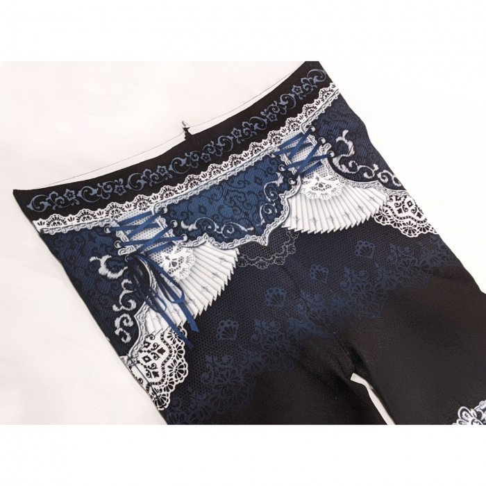 corset tights ORIENTAL -NAVY×WHITE- - 【公式】abilletage　アビエタージュ 　コルセット通販