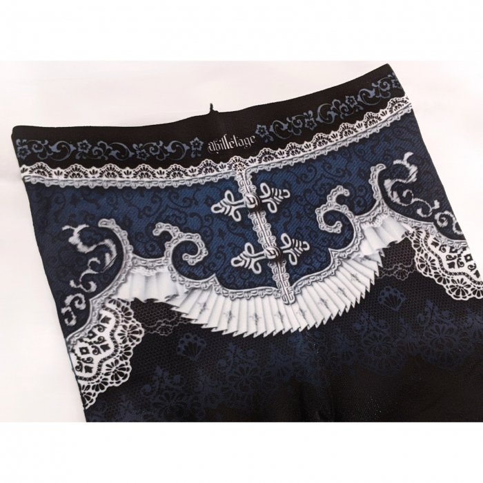 corset tights ORIENTAL -NAVY×WHITE- - 【公式】abilletage　アビエタージュ 　コルセット通販