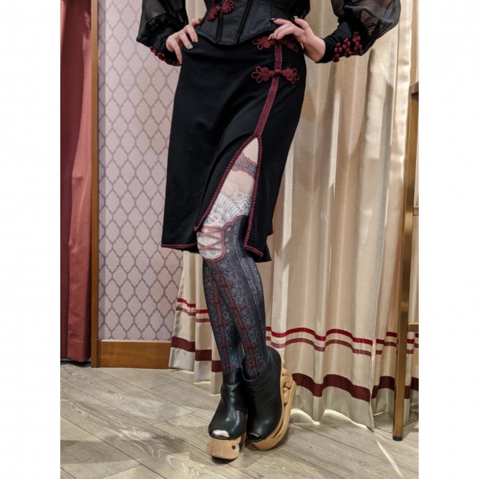 corset tights ORIENTAL -BLACK×RED- - 【公式】abilletage アビエ ...