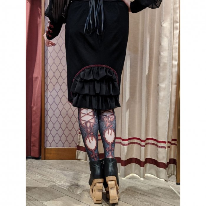 corset tights ORIENTAL -BLACK×RED- - 【公式】abilletage　アビエタージュ 　コルセット通販