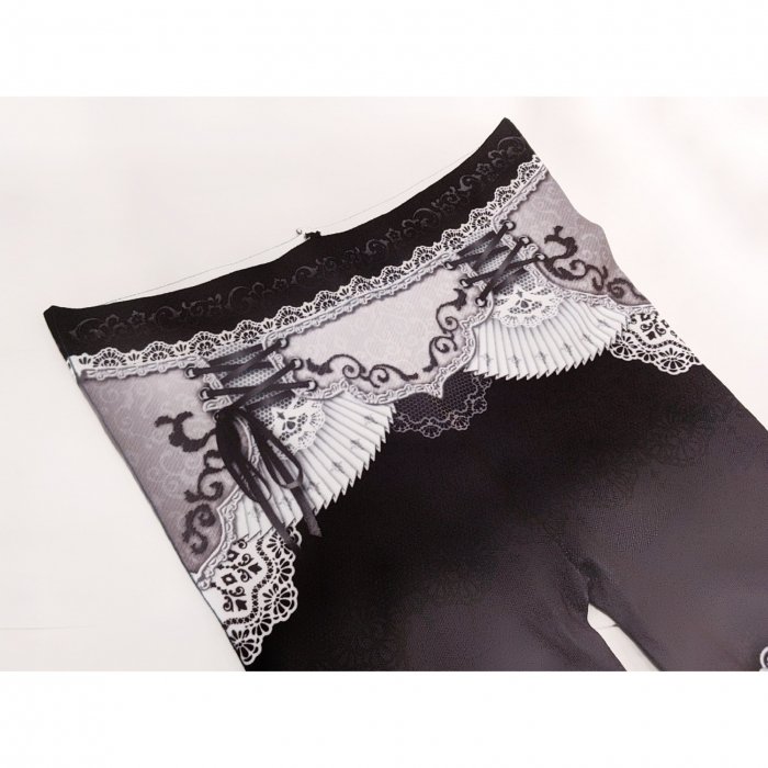 corset tights ORIENTAL -WHITE GRAY- - 【公式】abilletage　アビエタージュ 　コルセット通販