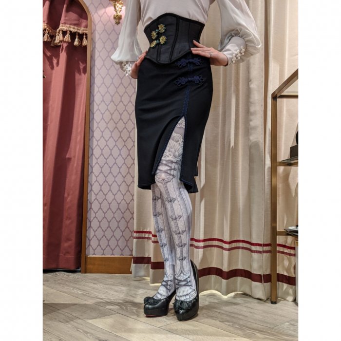 corset tights ORIENTAL -WHITE GRAY- - 【公式】abilletage　アビエタージュ 　コルセット通販