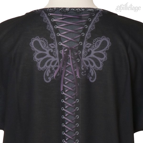 Tシャツワンピース（butterfly(black)） - 【公式】abilletage　アビエタージュ 　コルセット通販