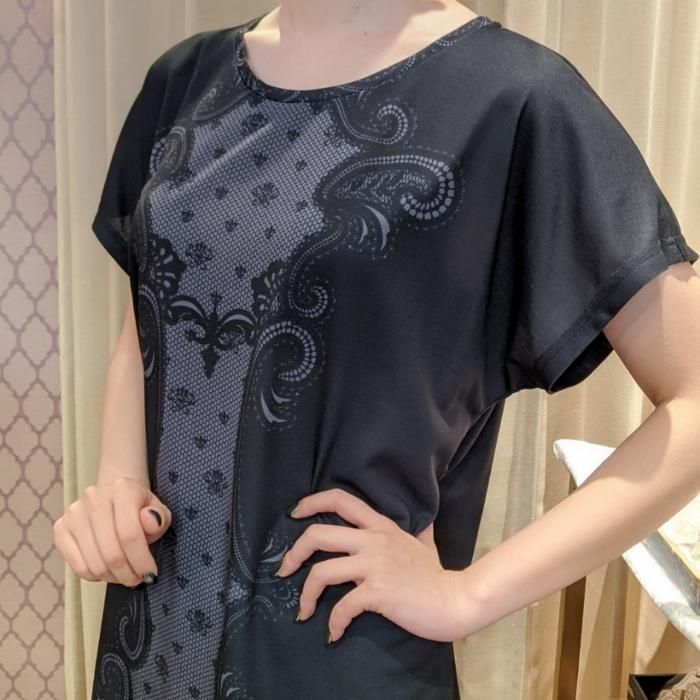 Tシャツワンピース（ブラックレース） - 【公式】abilletage