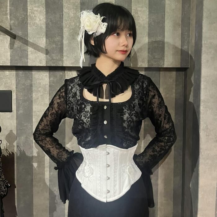 受注生産】ローズモチーフミニコルセット(ホワイト) - 【公式