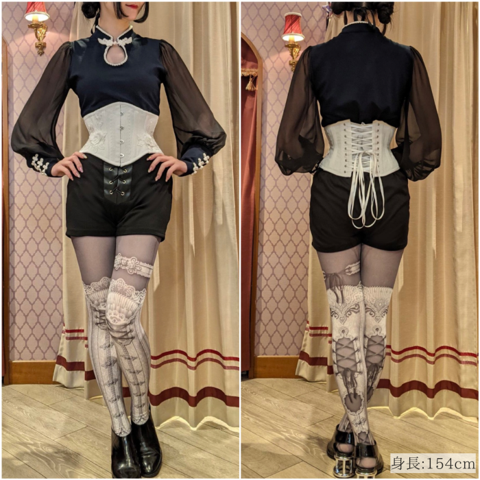 size3即納可能】ローズモチーフミニコルセット(ホワイト size3即納可能】ローズモチーフミニコルセット(ホワイト