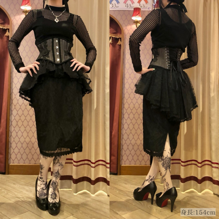 size2 即納可能】ローズモチーフミニコルセット(モノクロ size2 即納可能】ローズモチーフミニコルセット(モノクロ