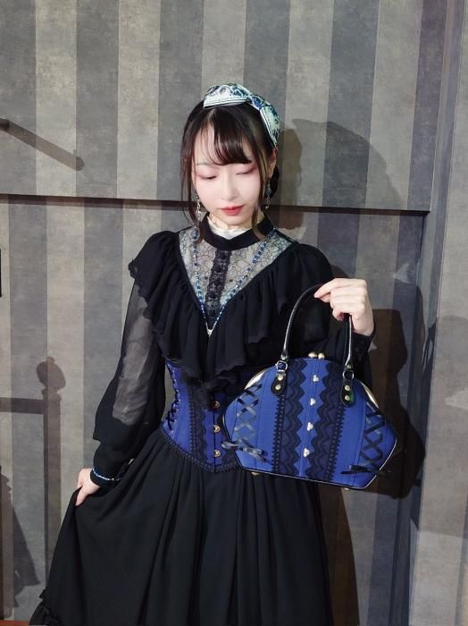 受注生産】Isabelleドレスミニショートコルセット(ナイトブルー 受注生産】Isabelleドレスミニショートコルセット(ナイトブルー