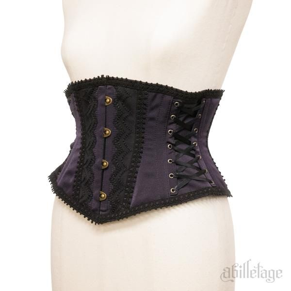 アビエタージュ　Isabelleドレスミニショートコルセット size3即納可能】ベーシックサテンミニコルセット（ボルドー