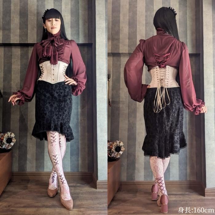 受注生産】Isabelleドレスミニショートコルセット(シェルピンク