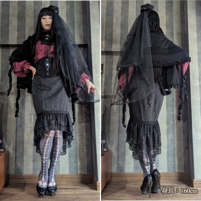 corset tights STRIPE LACE -Black- - 【公式】abilletage アビエタージュ コルセット通販