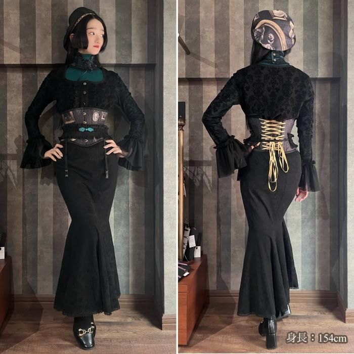 MR コルセット ダマスク柄 USED】【MRcorset】レーステール付ジャガードコルセット | MAJOH
