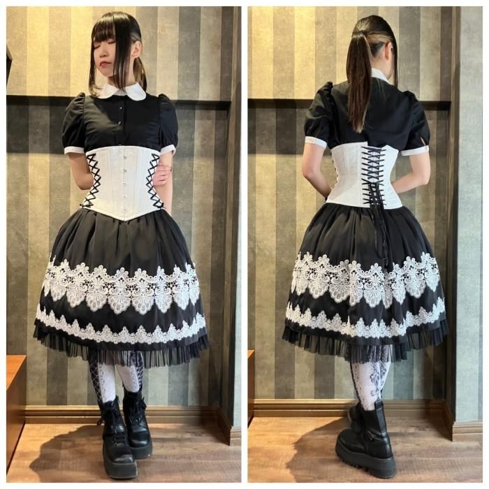 abilletage アビエタージュ ショートコルセット 総柄 レース size2,3 即納可能】nobleレースミニショートコルセット(ゴールド