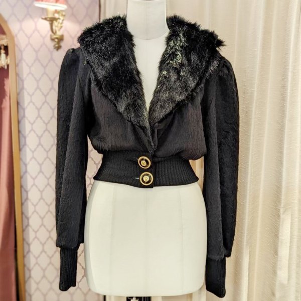 a maiden devil】 Fur Cardigan（Black） - 【公式】abilletage アビエ