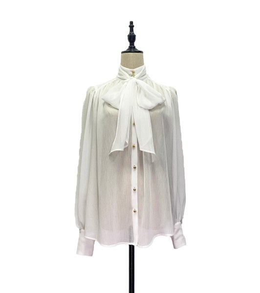 【a maiden devil】Chiffon blouse(White YORYU) - 【公式】abilletage　アビエタージュ 　 コルセット通販
