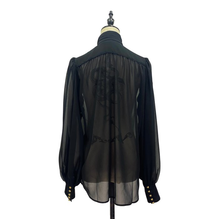 Medenius】Chiffon blouse(Black) - 【公式】abilletage アビエ 