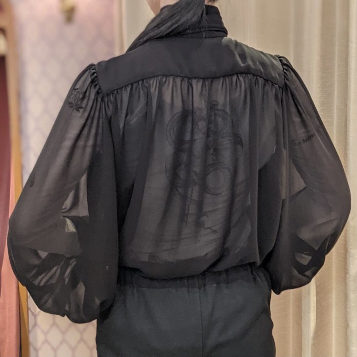 【Medenius】Chiffon blouse(Black) - 【公式】abilletage　アビエタージュ 　コルセット通販