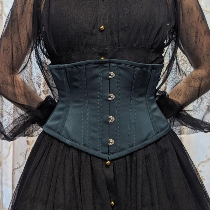 サイズ5】ベーシックサテンミニショートコルセット（黒） abilltage