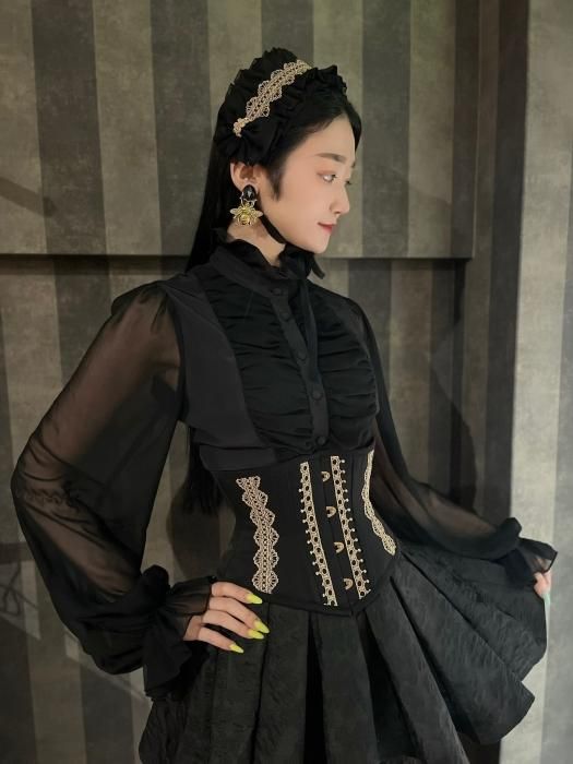 abilleage　レースコルセット　サイズ3 size3即納可能】フェイクレザーサイドレースアップミニ