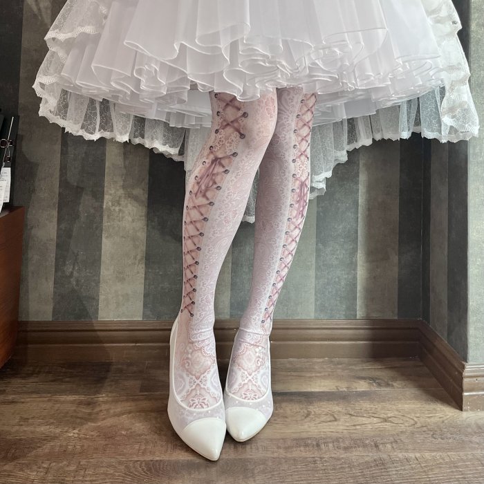 数量限定：Artiswitchコラボ商品】】corset over knee socks SIDE LACE 