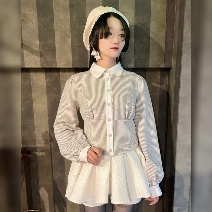 Drawer ストライプ柄 長袖ブラウス 38 全商品アイテム/トップス