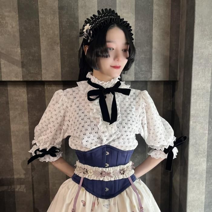size3即納可能】ベーシックサテンミニコルセット（ネイビー