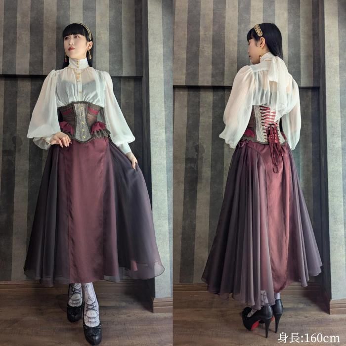 Dorothy サイドフレアスカート（ワイン） - 【公式】abilletage アビエ