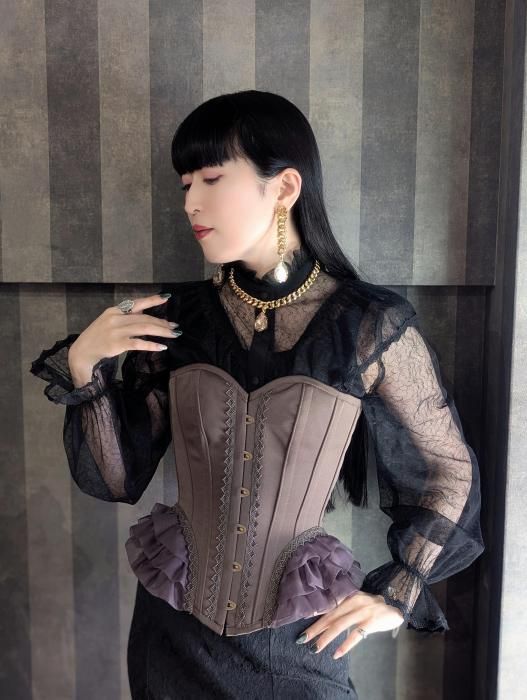 ☆生地廃番☆【size3即納可能】Dorothy ロングコルセット（オリーブ