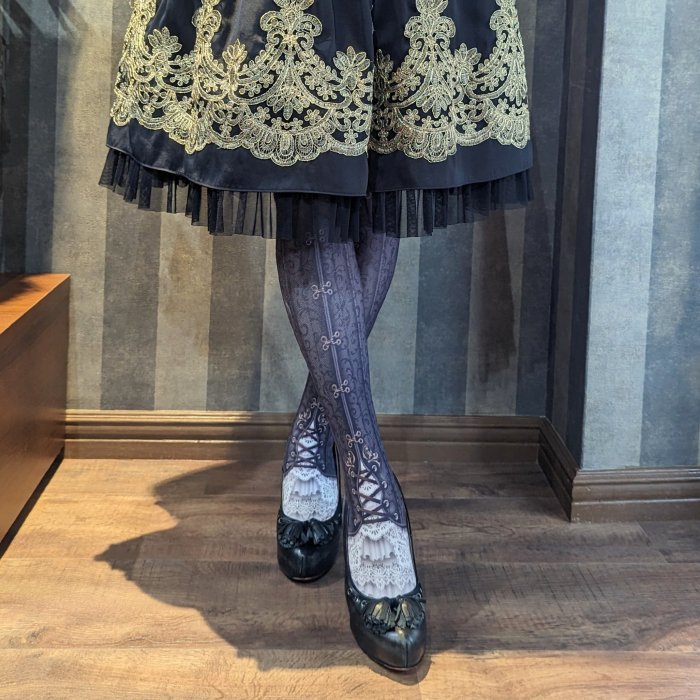 corset tights VICTORIAN -black- - 【公式】abilletage　アビエタージュ 　コルセット通販