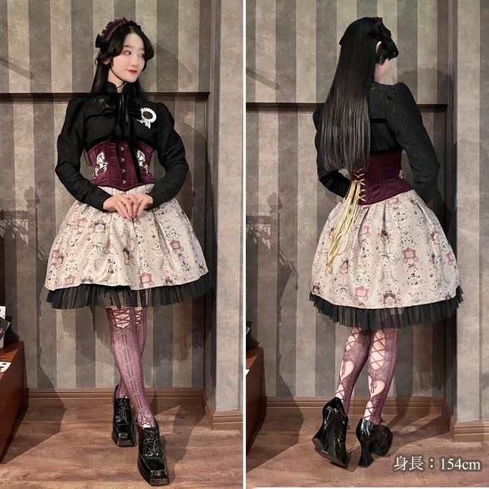 corset tights VICTORIAN -antique bordeaux- - 【公式】abilletage