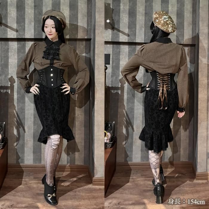 corset tights VICTORIAN -brown- - 【公式】abilletage アビエ