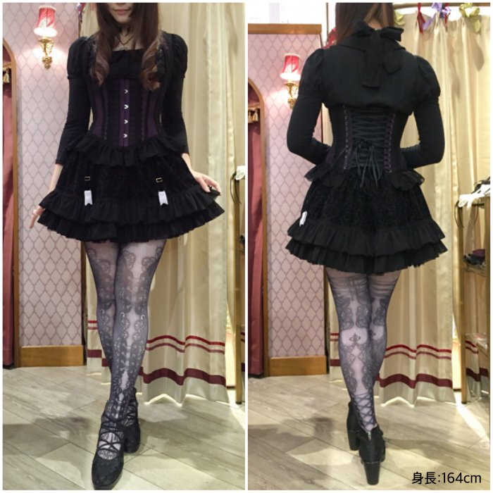 corset tights DOUBLE LACE -purple- - 【公式】abilletage　アビエタージュ 　コルセット通販