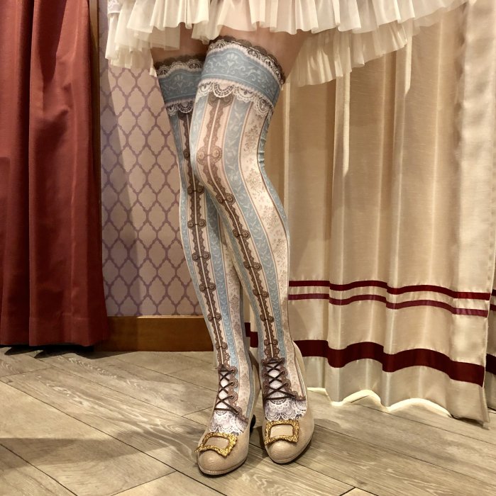 ☆ラスト1点☆【数量限定】corset over knee socks chantegram stripe