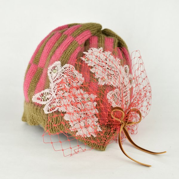 冬レース花ニットCAP - Barairo no Boushi online store ＳＰ