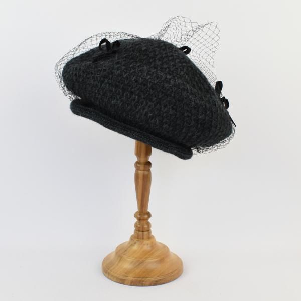 地もよう編みベールリボンベレー - Barairo no Boushi online store SP