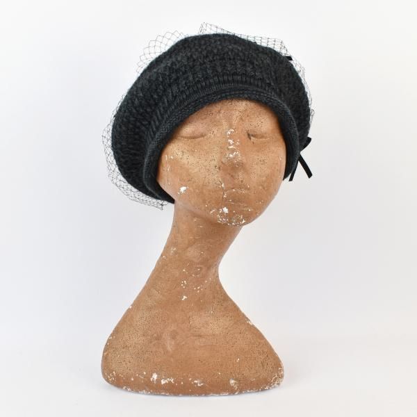 【未使用✨】Barairo no Boushi 夏毛のNECOベレー カシラ 地もよう編みベールリボンベレー - Barairo no Boushi online