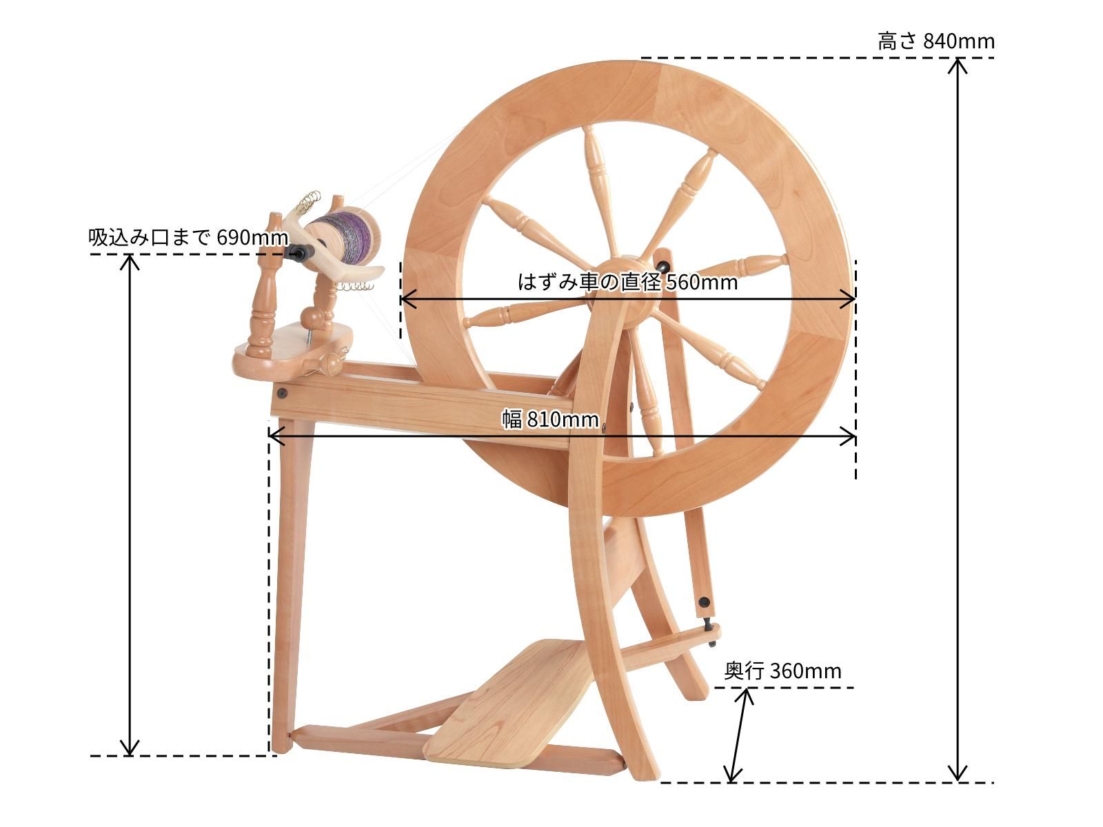 アシュフォード紡ぎ車 トラディショナル ダブル（組立/調整済） - 紡ぎ車と世界の原毛アナンダ