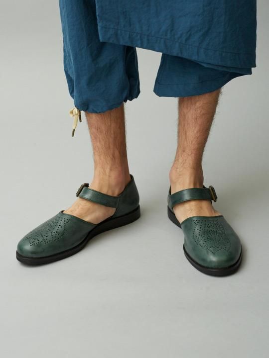 TROVE / LEAF LEATHER SHOES ( MEDALLION ) / GREEN photo