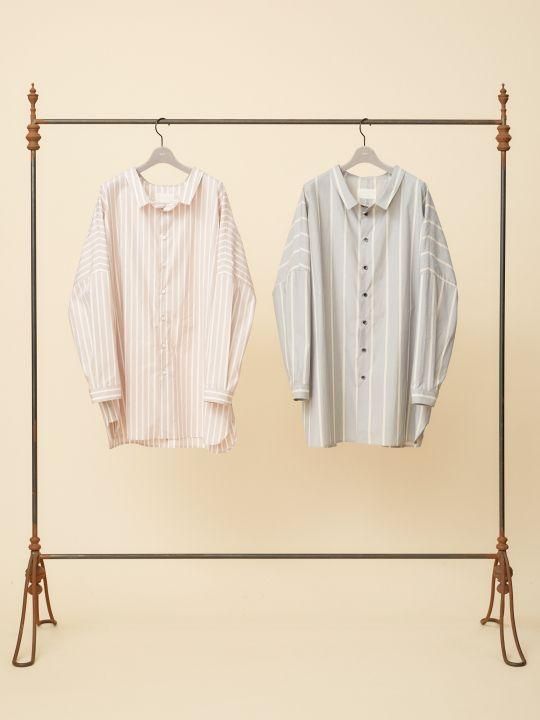 TROVE / UNI WIDE STRIPE SHIRT / BLUE GRAY photo