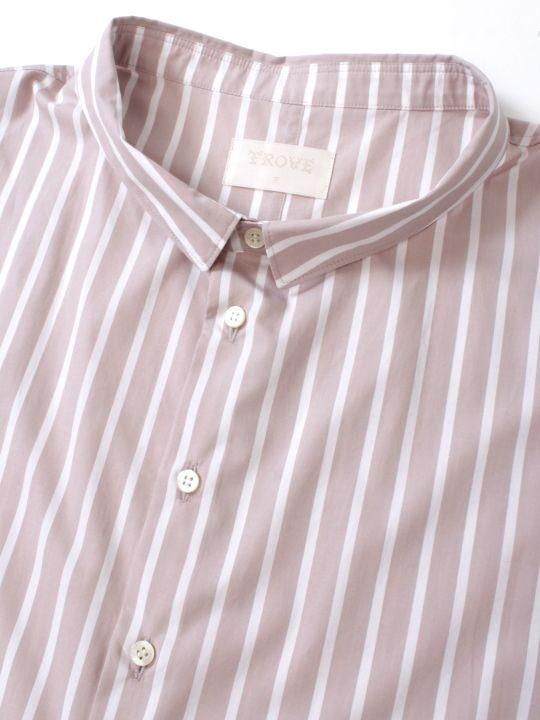 TROVE / UNI WIDE STRIPE SHIRT / ASH PINK photo