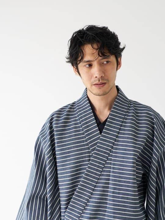 【予約商品】和ROBE / BORDER YUKATA / NAVY photo