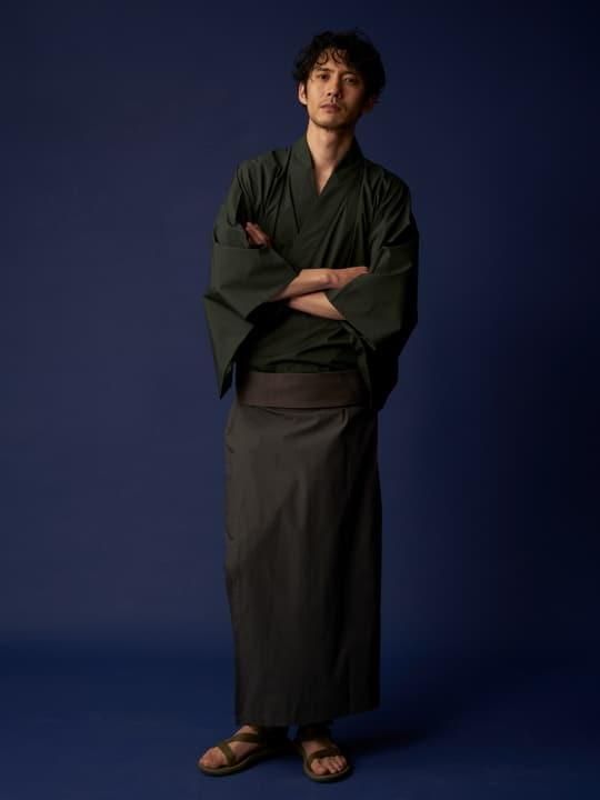 【予約商品】和ROBE / BI-COLOR YUKATA / GREEN x CHARCOAL photo