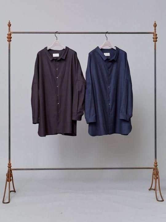 TROVE / UNI WIDE CHECK SHIRT / BROWN photo