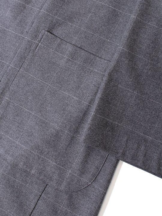 TROVE / KANGAS HOODED GOWN / GRAY CHECK photo